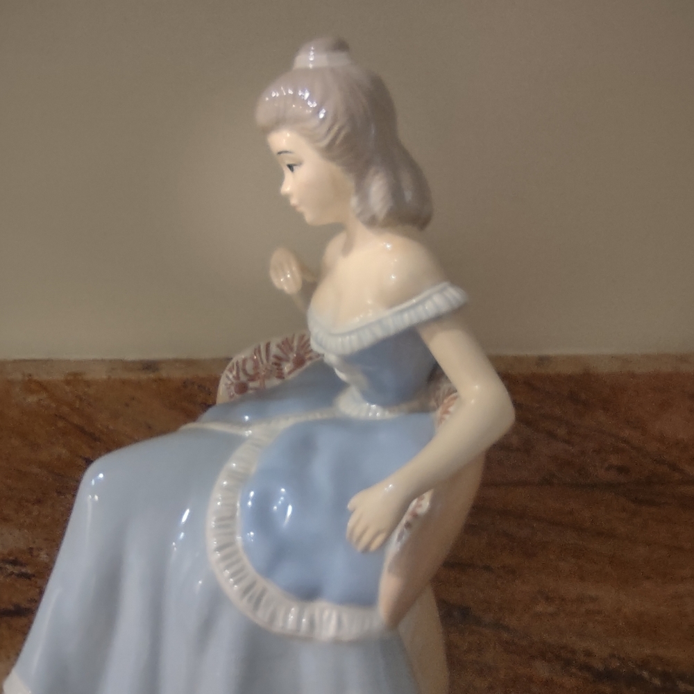 Seated lady hand painted made in Holland